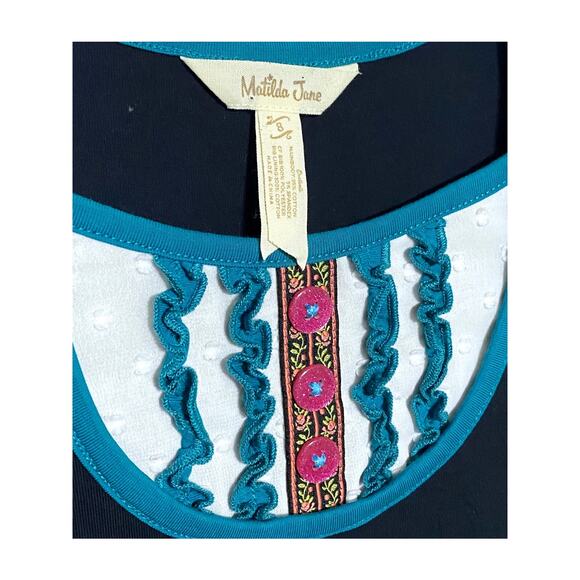 Matilda Jane Once Upon A Time Sense Of Wonder Dress Black Blue Bow Girls 8 - Picture 3 of 8